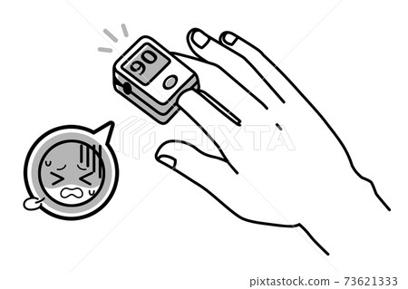 Pulse oximeter respiratory failure illustration black and white 73621333