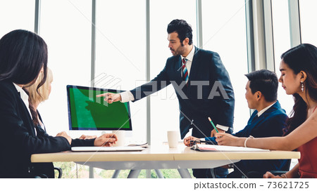 Business people in the conference room with green screen 73621725