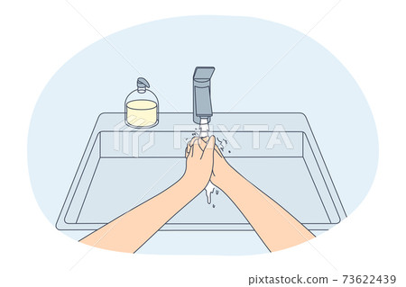 Personal hygiene, washing hands, protection from virus concept 73622439
