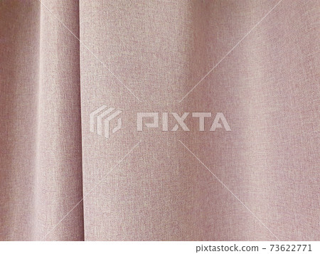 Red cotton curtains, blackout curtains. Close-up Red cotton curtains, blackout curtains. Close-up 73622771