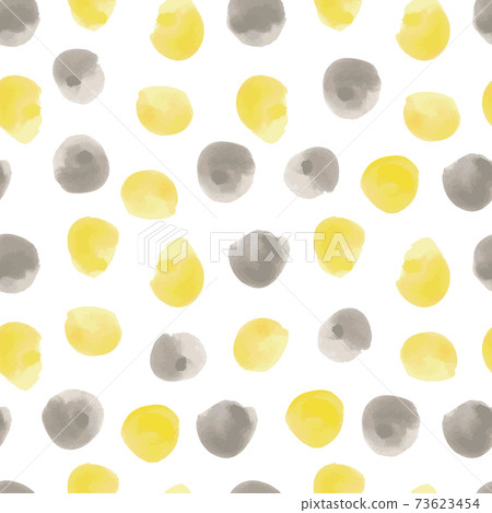 Vector illustration: seamless pattern of yellow and gray watercolor circles 73623454
