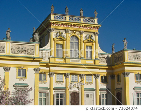 Royal Wilanow Palace in Warsaw, Poland. Close-up. 73624074