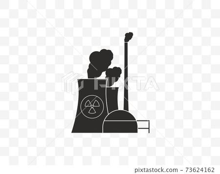 Cooling tower, nuclear plant icon. Vector illustration, flat design. 73624162