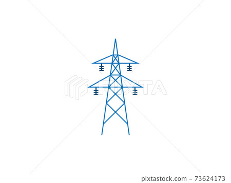 Electric tower, power icon. Vector illustration, flat design. Electric tower, power icon. Vector illustration, flat design. 73624173