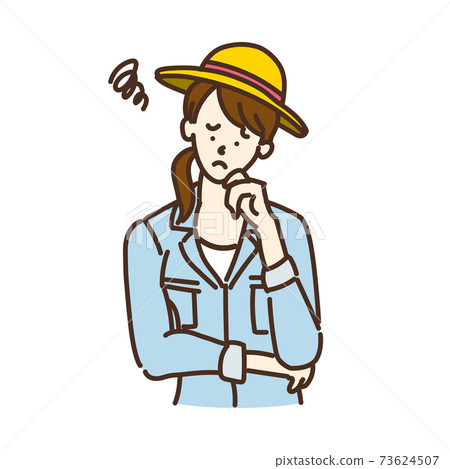 簡單的女性插圖姿勢變化農業農夫 簡單的女性插圖姿勢變化農業農夫 73624507