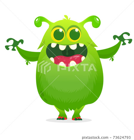 Funny cartoon monster. Vector monster illustration - Stock Illustration  [73624793] - PIXTA