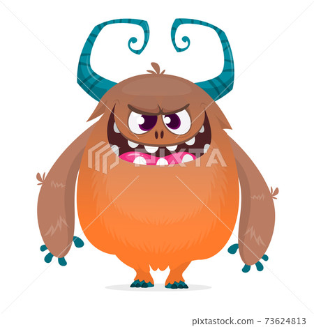 Angry cartoon monster. Vector monster illustration 73624813