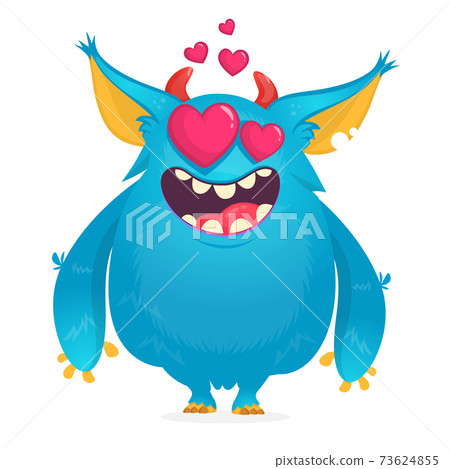 Funny cartoon monster in love. Vector illustration Funny cartoon monster in love. Vector illustration 73624855