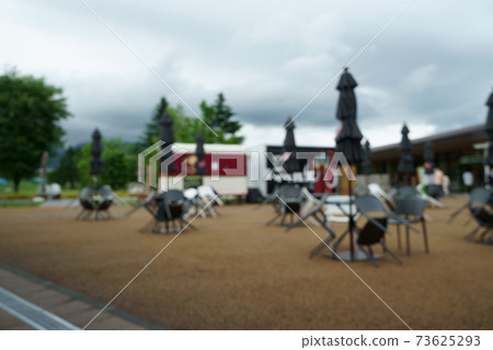 Cafe terrace closed due to new corona 73625293