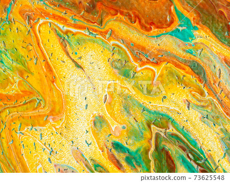 Beautiful abstract background. Pouring acrylic paint on canvas. 73625548