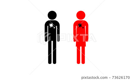 Illustration of a person infected with coronavirus Illustration of a person infected with coronavirus 73626170