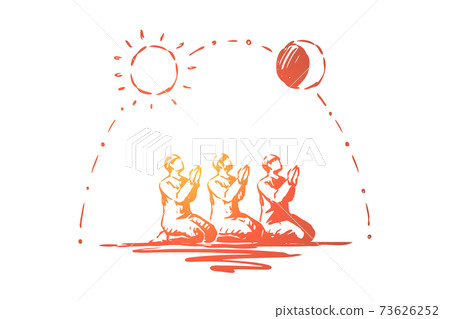 Muslim people praying, traditional islamic holiday celebration, arabic religion and culture, arabian tradition Muslim people praying, traditional islamic holiday celebration, arabic religion and culture, arabian tradition 73626252