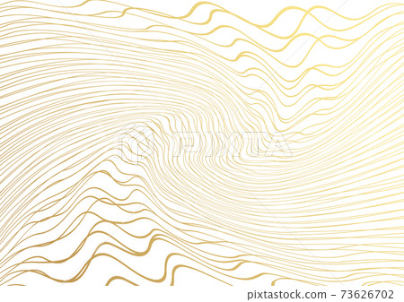 Gold luxurious line pattern with hand drawn lines. Golden wavy striped, Abstract background, vector illustration 73626702
