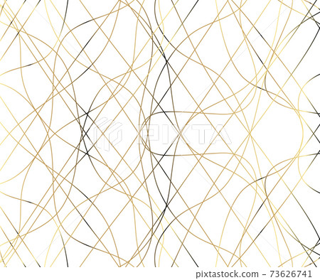 Gold luxurious line pattern with hand drawn lines. Golden wavy striped, Abstract background, vector illustration 73626741