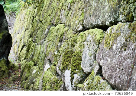 Stone wall with moss in Aizuwakamatsu Stone wall with moss in Aizuwakamatsu 73626849