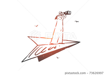 Searching, analysis, hunting, audit, navigation concept sketch. Hand drawn isolated vector illustration 73626997