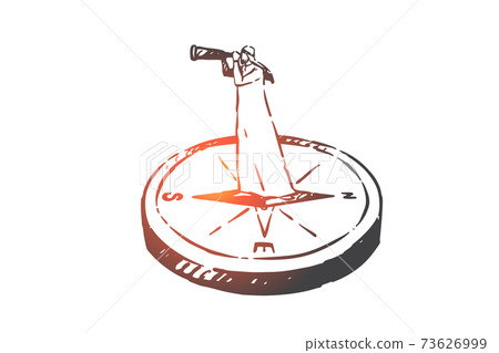 Searching, analysis, hunting, audit, navigation concept sketch. Hand drawn isolated vector illustration Searching, analysis, hunting, audit, navigation concept sketch. Hand drawn isolated vector illustration 73626999