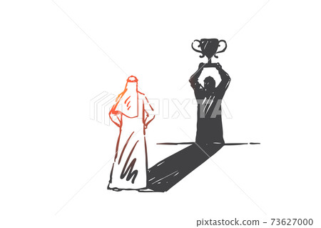 Success, leadership, self-confidence concept sketch. Hand drawn isolated vector illustration Success, leadership, self-confidence concept sketch. Hand drawn isolated vector illustration 73627000