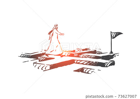 Success, leadership concept sketch. Hand drawn isolated vector illustration 73627007