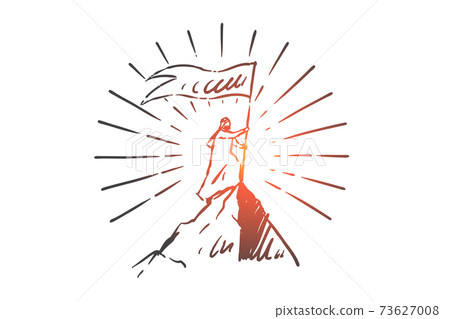 Success, leadership concept sketch. Hand drawn isolated vector illustration Success, leadership concept sketch. Hand drawn isolated vector illustration 73627008