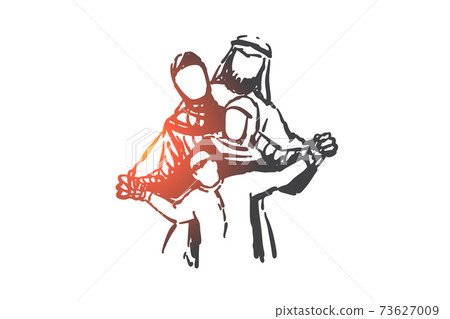 Family, parents and child, generations concept sketch. Hand drawn isolated vector illustration Family, parents and child, generations concept sketch. Hand drawn isolated vector illustration 73627009