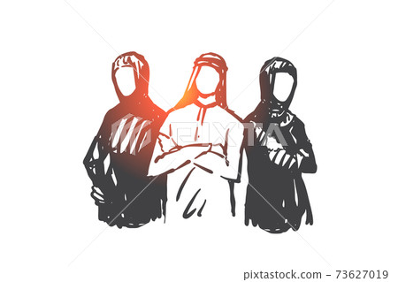 Teamwork, coworking, partnership, success concept sketch. Hand drawn isolated vector illustration Teamwork, coworking, partnership, success concept sketch. Hand drawn isolated vector illustration 73627019