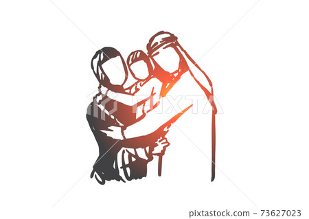 Family, parents and child, generations concept sketch. Hand drawn isolated vector illustration Family, parents and child, generations concept sketch. Hand drawn isolated vector illustration 73627023