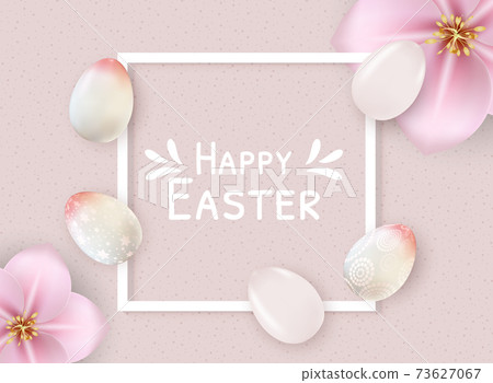 Happy Easter Spring Holiday Background Illustration 73627067