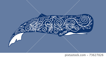 Wild Whale with Ethnic Ornaments - Stock Illustration [73627826] - PIXTA