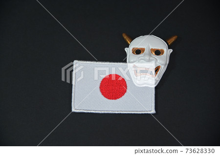 Japanese flag and Hannya 73628330