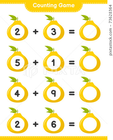 Counting game, count the number of Ugli and write the result. Educational children game, printable worksheet, vector illustration 73628364