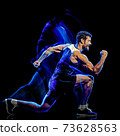 fitness cardio boxing exercise body combat man isolated black background 73628563