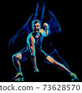 fitness cardio boxing exercise body combat man isolated black background 73628570