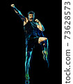 fitness cardio boxing exercise body combat man isolated black background 73628573