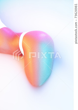 Close up female body in the milk bath with soft glowing in neon light 73628981