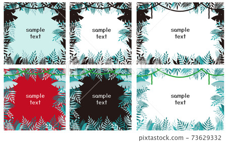 熱帶雨林叢林葉框架集 73629332