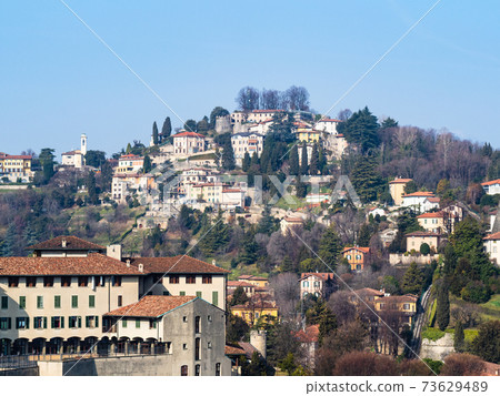 view of Bergamo city and Castello San Vigilio 73629489