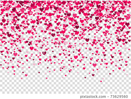 Happy Valentines day background  with pink  heart confetti. 73629560