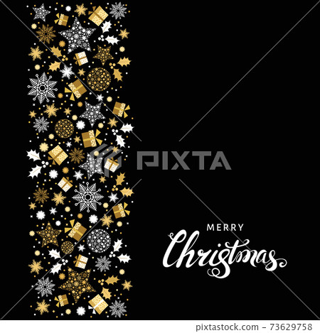 Gold Xmas pattern and white lettering. 73629758