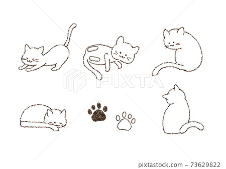 蠟筆劃貓插圖集 73629822