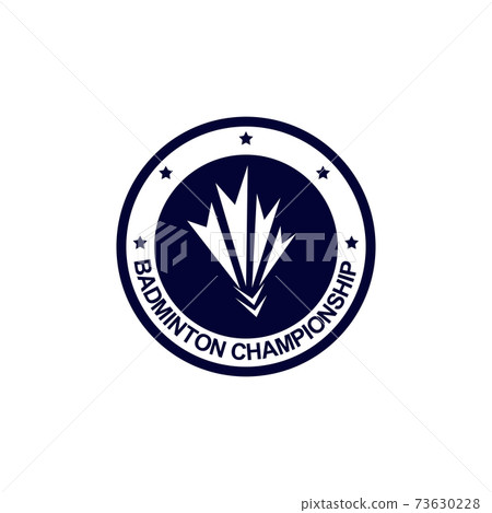 Badminton championship logo design template 73630228