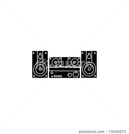 audio station silhouette doodle sketch style icon. isolated on white background simple ink hand drawn Vector illustration 73630873