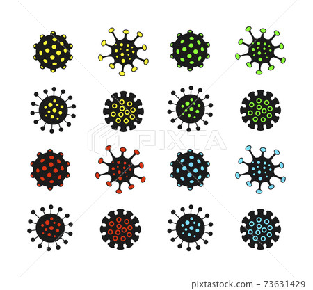 Set illustration graphic vector of corona virus in wuhan,corona virus infection. 2019-nvoc virus.corona virus microbe. 73631429