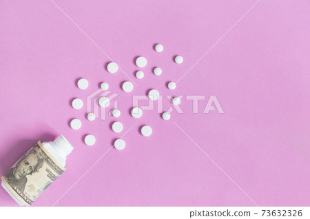 Concept of insurance medicine, high cost of drugs. 73632326