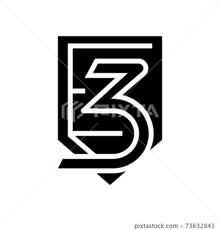 three number glyph icon vector illustration three number glyph icon vector illustration 73632841