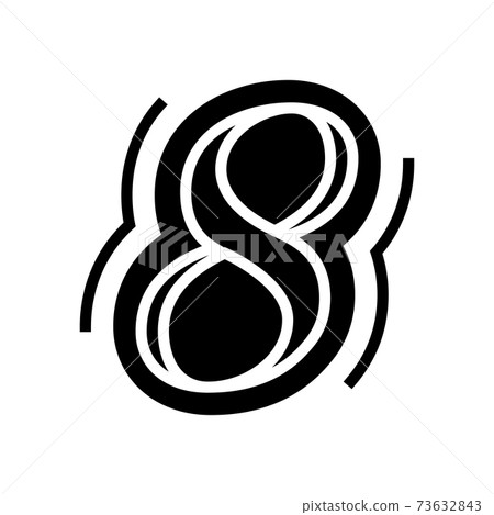 eight number glyph icon vector illustration 73632843
