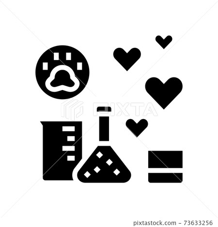 chemical test on animal glyph icon vector illustration 73633256