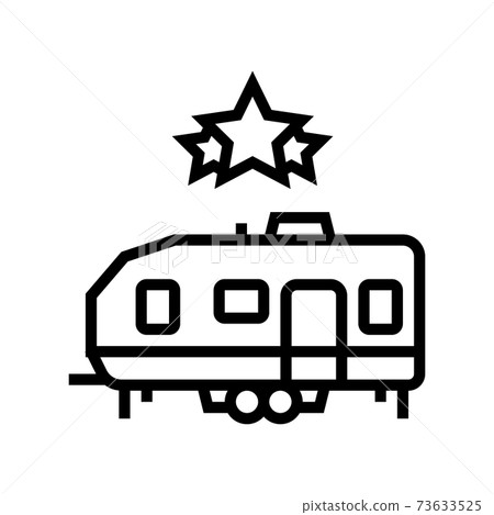 celebrity trailer line icon vector illustration 73633525