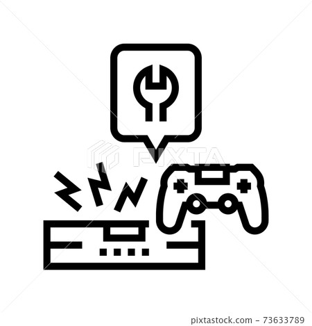 game console repair line icon vector illustration 73633789