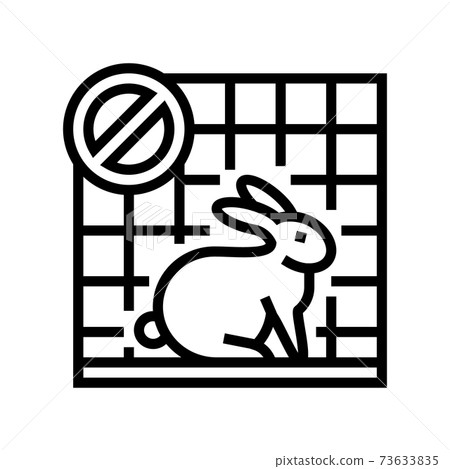stop rabbit in cage line icon vector illustration stop rabbit in cage line icon vector illustration 73633835